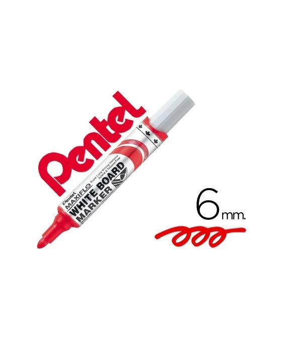 Marcador p/Quadro Branco Pentel Maxiflo MWL5M Vermelho