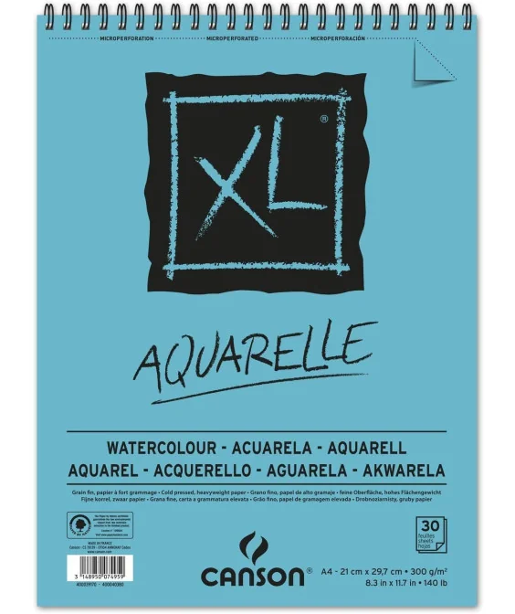 Bloco Canson XL Aquarelle 30Fls. 300g A4 039170