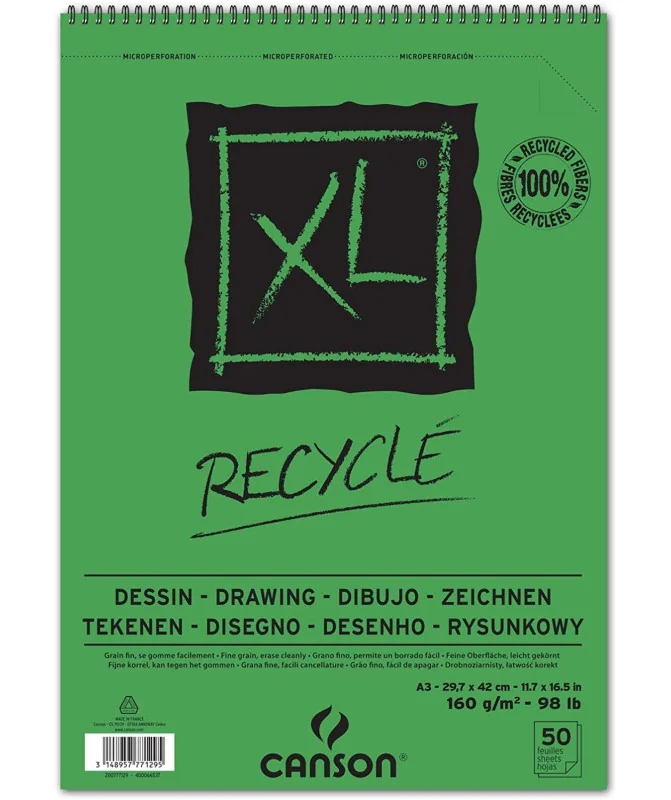 Bloco Canson XL Recyclé 25Fls. 160g A3 777129