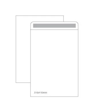 Pack com 100 Sacos Envelope 310x410 Silicone Branco