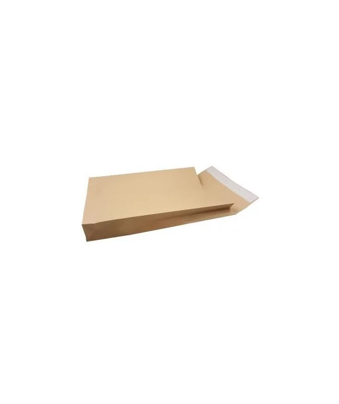 Pack com 50 Sacos Envelope com Fole C4 229x324x30 Silicone Kraft 120gr