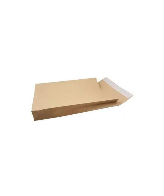 Pack com 50 Sacos Envelope com Fole C4 229x324x30 Silicone Kraft 120gr