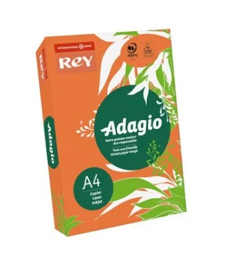 Resma 500 Folhas Papel Fotocópia Adagio A4 80g Fluor 12 Laranja