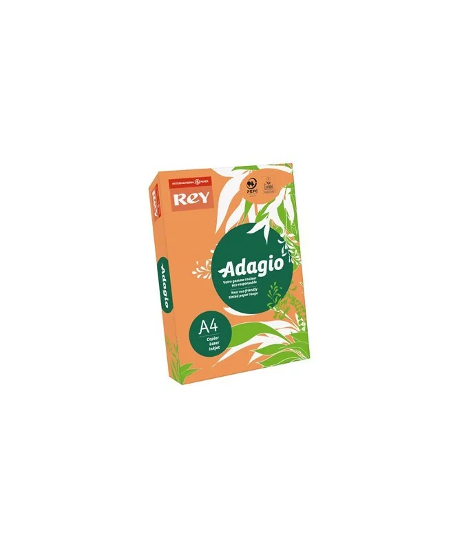 Resma 500 Folhas Papel Fotocópia Adagio A4 80g Intenso 21 Laranja