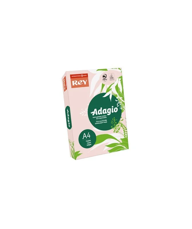 Resma 500 Folhas Papel Fotocópia Adagio A4 80g Suave 07 Rosa