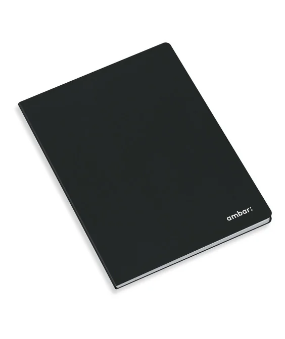 Caderno Agrafado Ambar Capa Preta A4 Liso