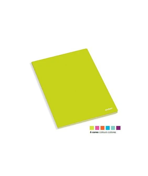 Caderno Agrafado Ambar School 60Fls. A4 Pautado Cores Sortidas