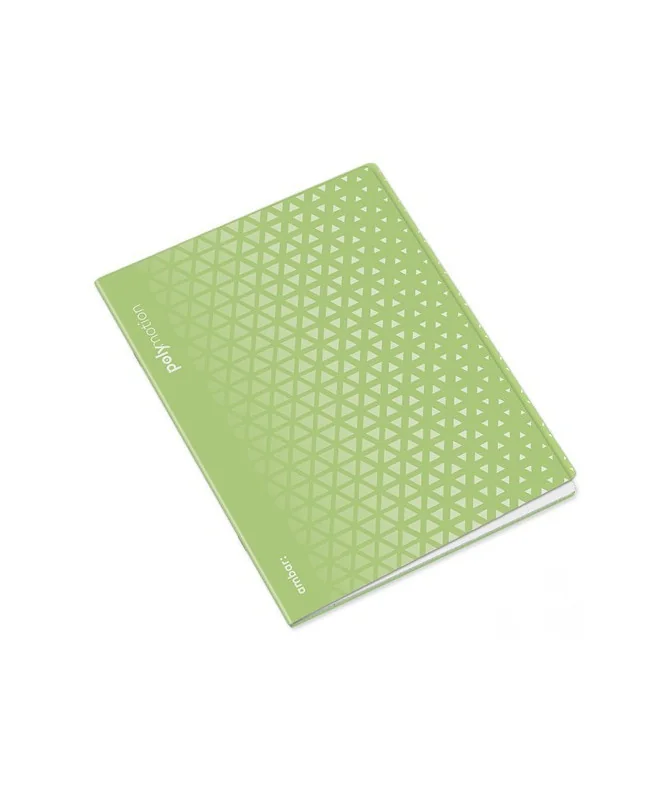 Caderno Agrafado PP A5 48Fls. Ambar Polipro Triangulo Cores Sortidas Quadriculado