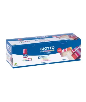 Caixa 12 Frascos Guache Acrílico Giotto Decor 25 ml 530600