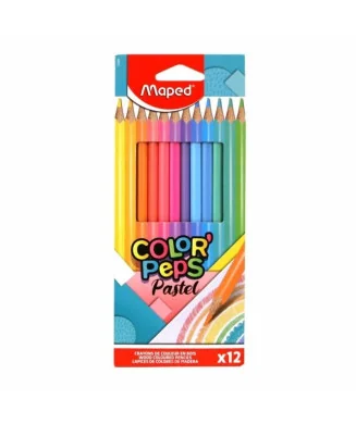 Caixa 12 Lápis de Cor Maped Color Peps Pastel 832069