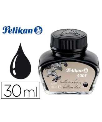 Tinta Permanente Pelikan Frasco 30ml 4001 Preto Brilhante