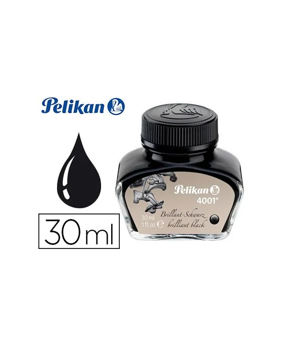 Tinta Permanente Pelikan Frasco 30ml 4001 Preto Brilhante