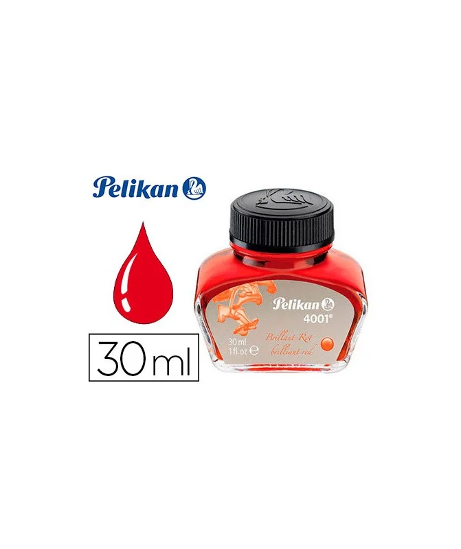 Tinta Permanente Pelikan Frasco 30ml 4001 Vermelho Brilhante