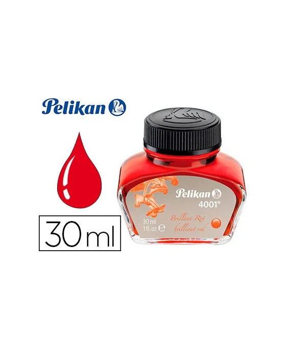 Tinta Permanente Pelikan Frasco 30ml 4001 Vermelho Brilhante