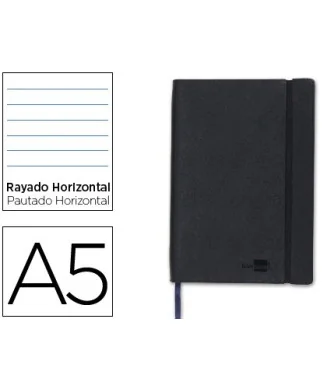 Caderno Apontamentos Liderpapel A5 Pautado Preto