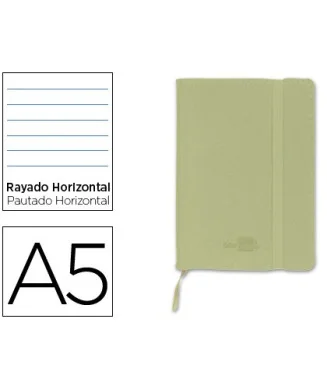 Caderno Apontamentos Liderpapel A5 Pautado Verde