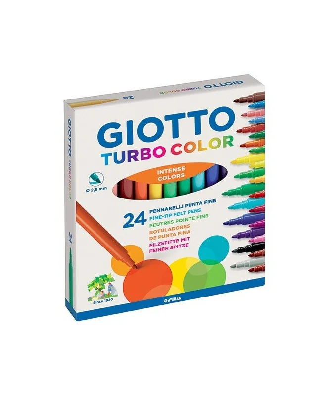 Caixa 24 Marcadores Feltro Giotto TurboColor 417000