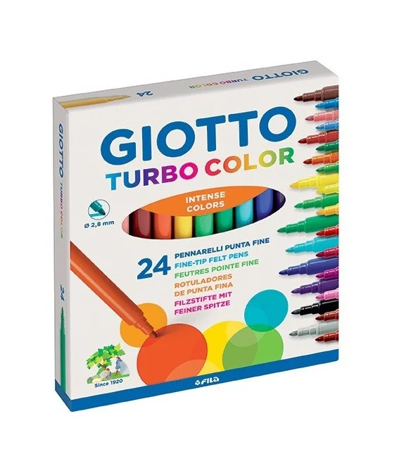 Caixa 24 Marcadores Feltro Giotto TurboColor 417000