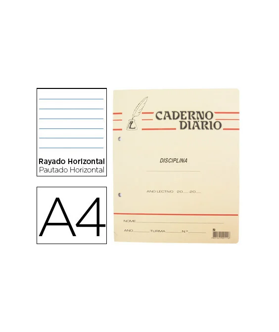 Caderno Liceal Agrafado Pena Diário Pautado