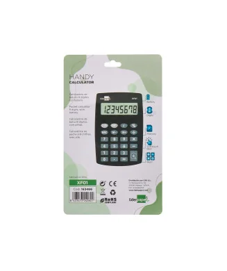 Calculadora de Bolso Liderpapel XF01 8 Dígitos Preta 99x64x9mm