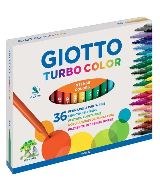 Caixa 36 Marcadores Feltro Giotto TurboColor 418000