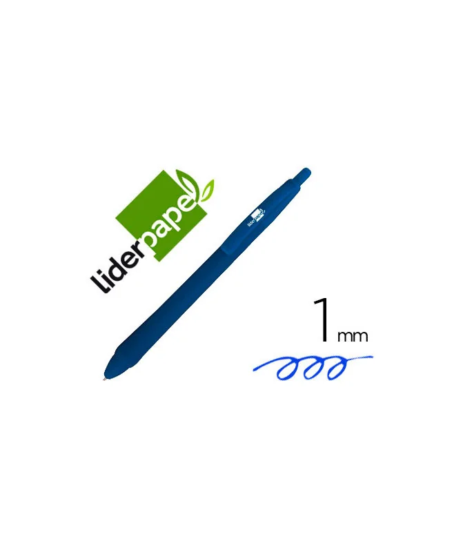 Esferográfica Liderpapel Gummy Touch Click 1,00mm Tinta Azul