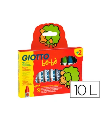 Caixa c/10 Super Lápis de Cera Inquebráveis Giotto Bebé 479200