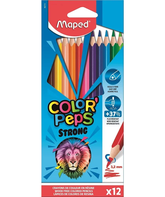 Caixa c/12 Lápis de Cor Maped Color Peps Strong 862712