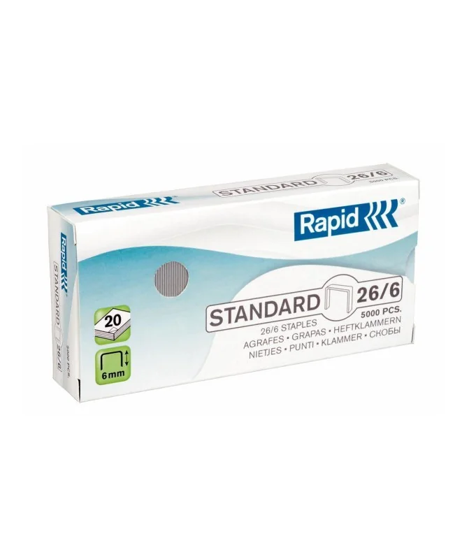 Caixa c/5000 Agrafes Rapid Standard 26/6