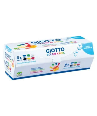 Caixa c/6 Boiões Pintura a Dedos Giotto 100 ml 534100