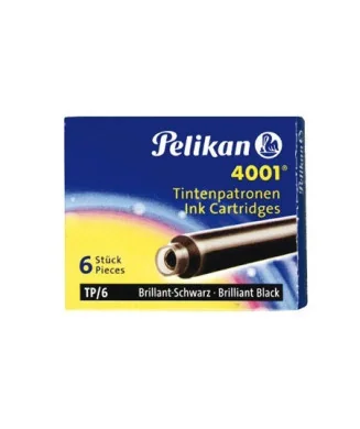 Caixa c/6 Cartuchos Pequenos Tinta Pelikan 4001 Preto