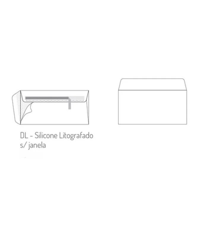 Caixa com 500 Envelopes DL 110x220 Silicone Branco